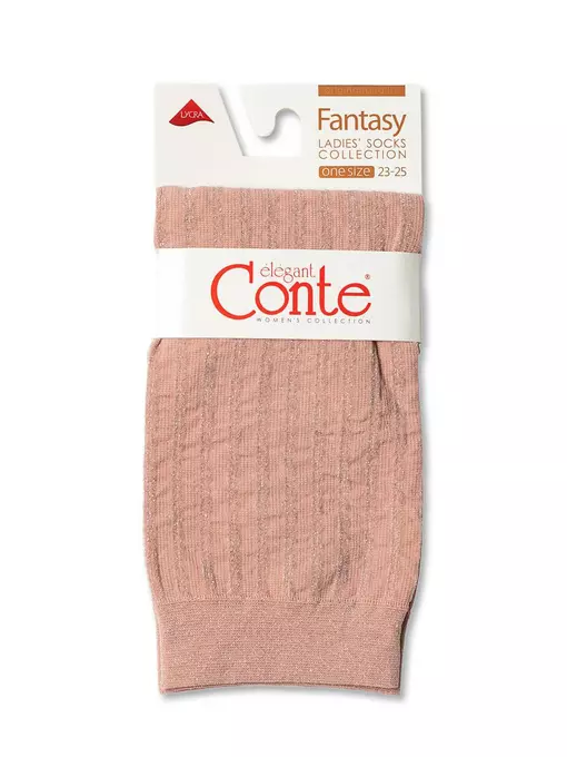 Носки женские conte fantasy в полоску с люрексом dusty rose, 19С-25СП, 36-39 (23-25), CONTE ELEGANT,  - 3