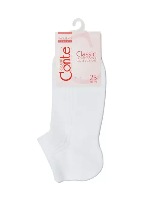 Носки женские conte classic (короткие) 016 белый, 7С-34СП, 39-41 (25-27), CONTE ELEGANT,  - 3