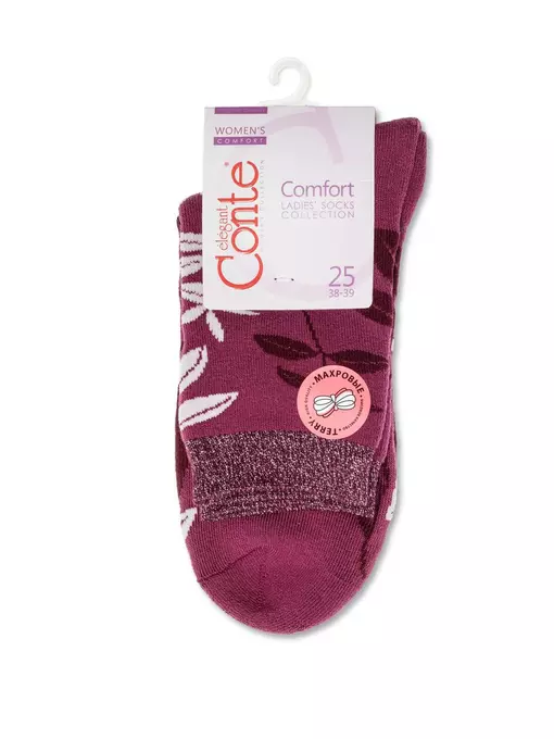 Махровые женские носки comfort 213 лиловый, 17С-64СП, 38-39 (25), CONTE ELEGANT,  - 3