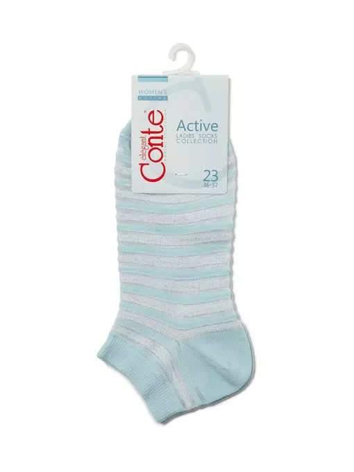 Носки женские хлопковые active (короткие, люрекс) 123 бледно-бирюзовый, 17С-71СП, 38-39 (25), CONTE ELEGANT,  - 2