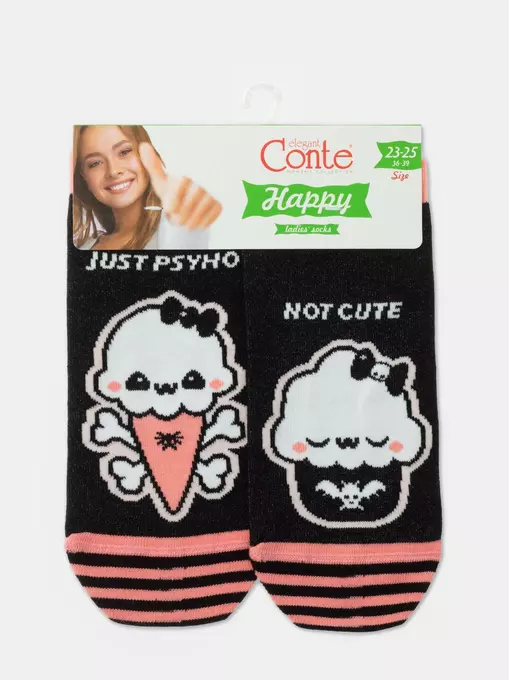 Носки женские happy 358 черный, 19С-114СП, 36-39 (23-25), CONTE ELEGANT,  - 5