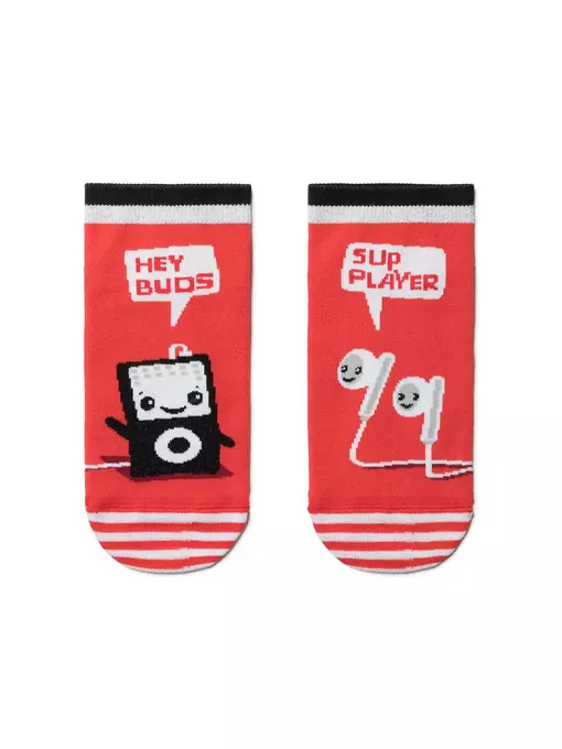 Короткие хлопковые женские носки conte happy 167 красный, 19С-114СП, 36-39 (23-25), CONTE ELEGANT,  - 2