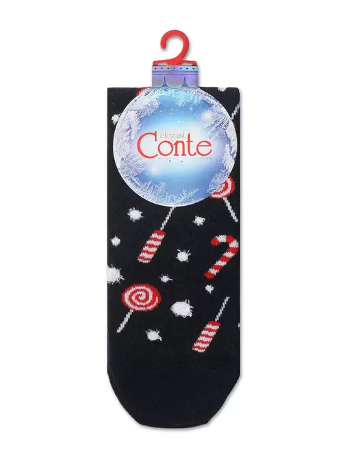 Новогодние женские носки с пушистой нитью «sweets» 521 темно-синий, 20С-34СП, 36-39 (23-25), CONTE ELEGANT,  - 3