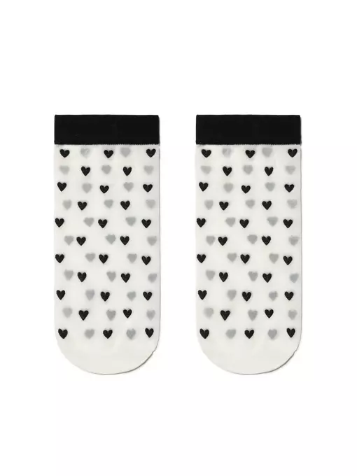 Тонкие женские носки fantasy с рисунком "сердечки" conte 19с-111сп panna, 19С-111СП, 36-39 (23-25), CONTE ELEGANT,  - 5