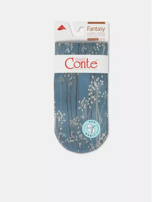Носки женские с принтом из смесовой пряжи с хлопком и льном fantasy 404 джинс, 20С-107СП, 36-39 (23-25), ,  - 5