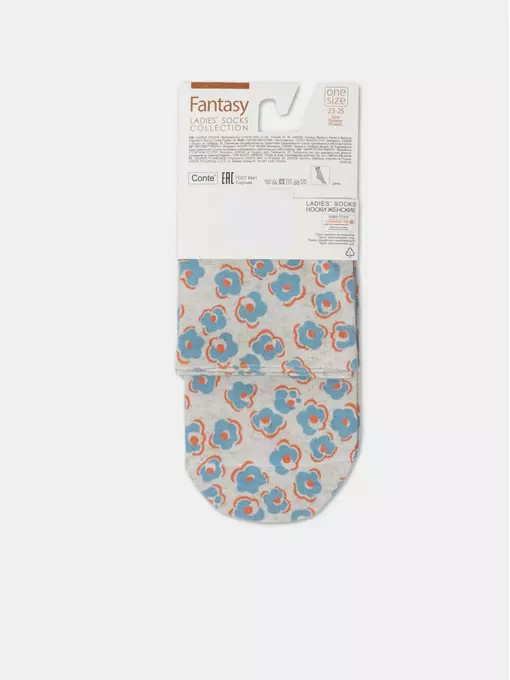 Носки женские с принтом из смесовой пряжи с хлопком и льном fantasy 403 бежевый, 20С-107СП, 36-39 (23-25), ,  - 6