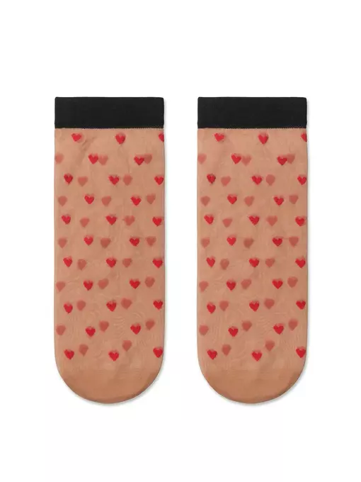 Носки женские с рисунком «сердечки» fantasy  19с-111/1сп natural, 19С-111/1СП, 36-39 (23-25), ,  - 2