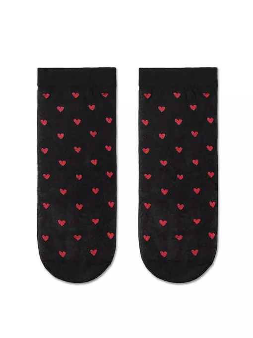 Носки женские с рисунком «сердечки» fantasy  19с-111/1сп nero, 19С-111/1СП, 36-39 (23-25), ,  - 2