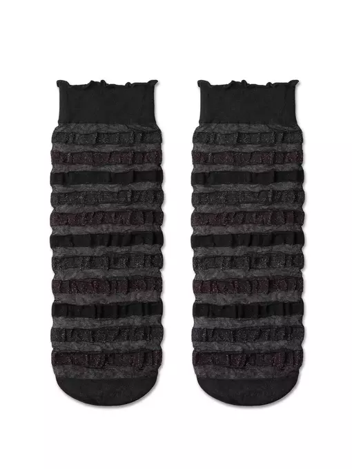 Сияющие женские носки в разноцветную полоску fantasy 21с-14сп nero, , 36-39 (23-25), , - 2