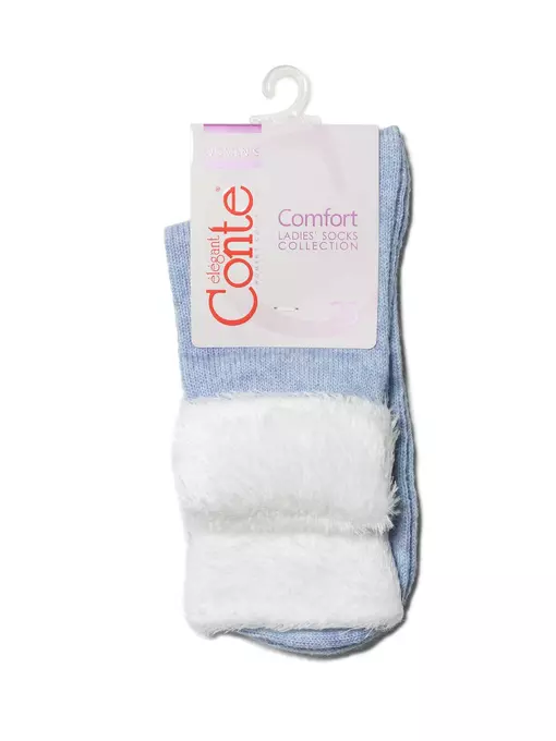 Носки женские полиамидные comfort (с отворотом) 000 голубой, 17С-173СП, 38-39 (25), CONTE ELEGANT,  - 3
