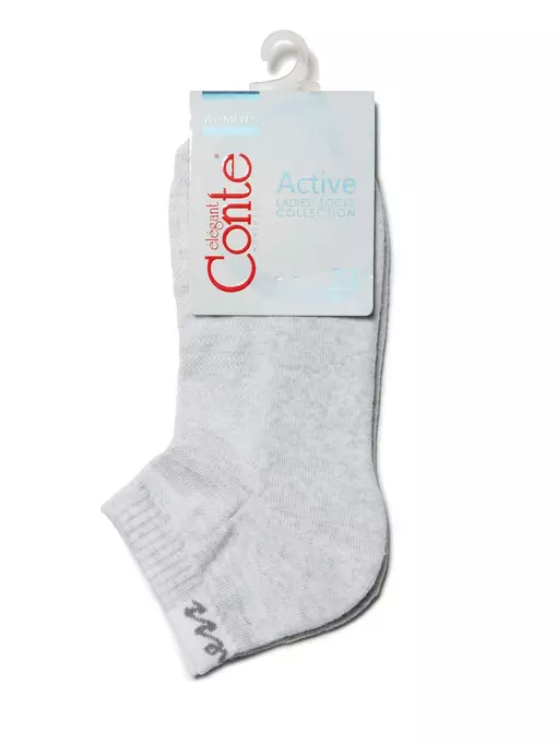 Носки женские хлопковые active (короткие, махр. стопа) 091 светло-серый, 16С-92СП, 38-39 (25), CONTE ELEGANT,  - 3