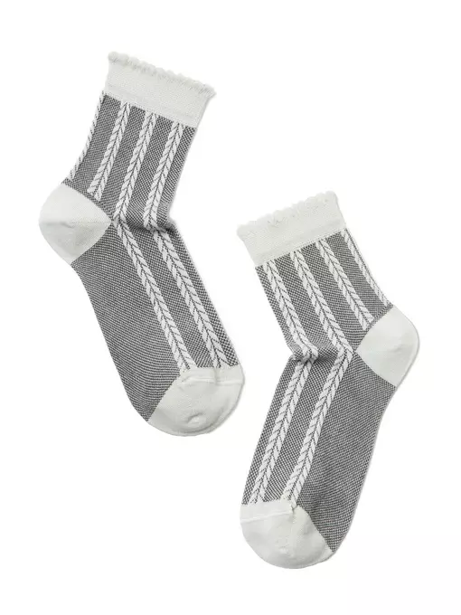Носки женские хлопковые classic (рельефные) 086 светло-серый, 16С-58СП, 36-37 (23), CONTE ELEGANT,  - 2