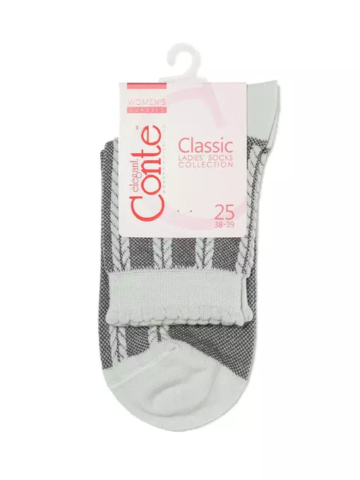 Носки женские хлопковые classic (рельефные) 086 светло-серый, 16С-58СП, 36-37 (23), CONTE ELEGANT,  - 3