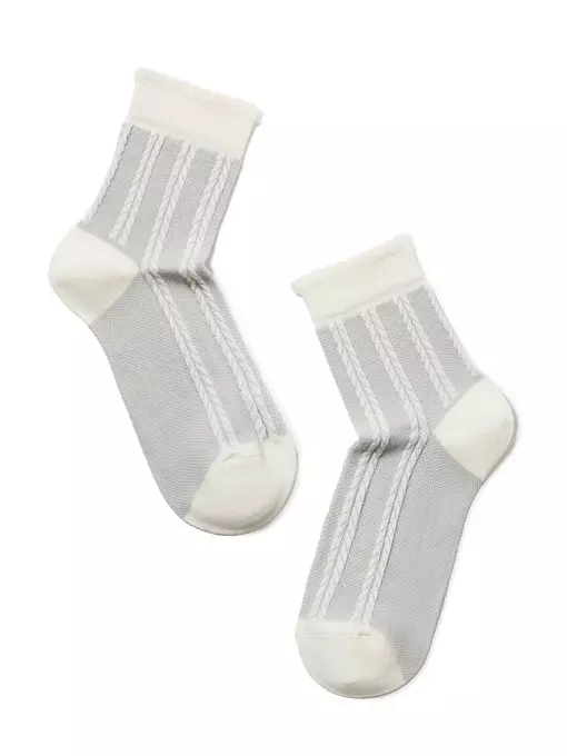 Носки женские хлопковые classic (рельефные) 086 молочный, 16С-58СП, 38-39 (25), CONTE ELEGANT,  - 2