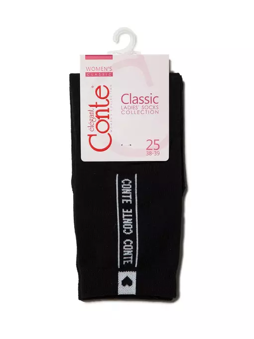Хлопковые женские носки с рисунком "conte" 152 черный, 7С-22СП, 40-41 (27), CONTE ELEGANT,  - 4