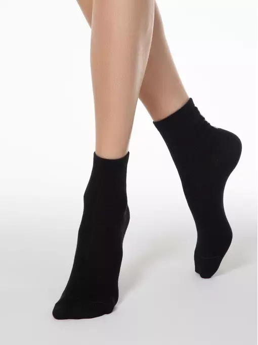 Хлопковые женские носки с рисунком "conte" 152 черный, 7С-22СП, 40-41 (27), CONTE ELEGANT,  - 2