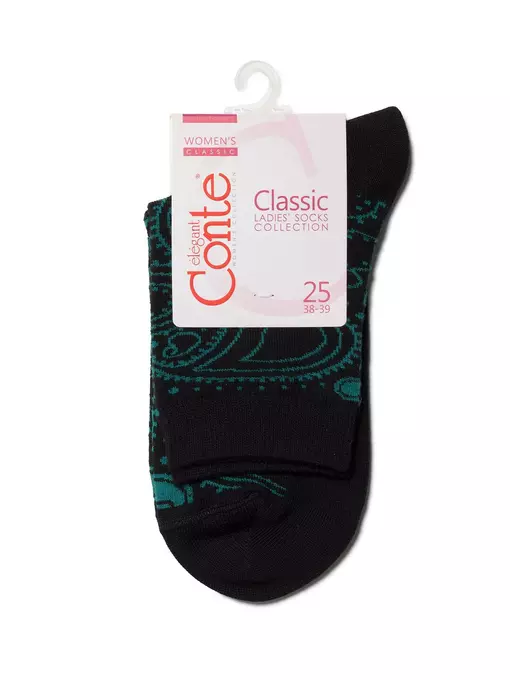 Хлопковые женские носки classic 200 черный, 7С-22СП, 36-37 (23), CONTE ELEGANT,  - 3