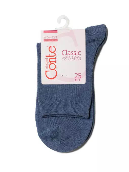 Хлопковые женские носки conte classic 000 джинс, 7С-22СП, 36-37 (23), CONTE ELEGANT,  - 3