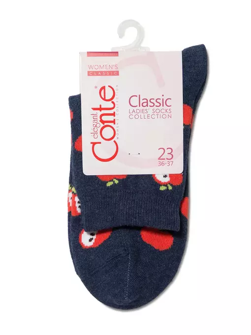 Хлопковые женские носки classic 106 т.синий, 7С-22СП, 36-37 (23), CONTE ELEGANT,  - 3