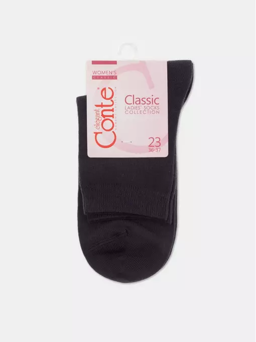 Хлопковые женские носки conte classic 000 графит, 7С-22СП, 38-39 (25), CONTE ELEGANT,  - 4