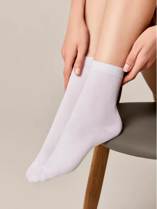 Хлопковые женские носки conte classic 000 белый, 7С-22СП, 39-41 (25-27), CONTE ELEGANT,  - 2