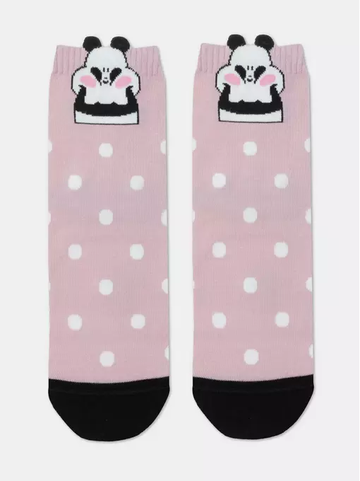 Хлопковые женские носки classic с пикотом «panda» 365 пепельно-розовый, 17С-183СП, 40-41 (27), CONTE ELEGANT,  - 3