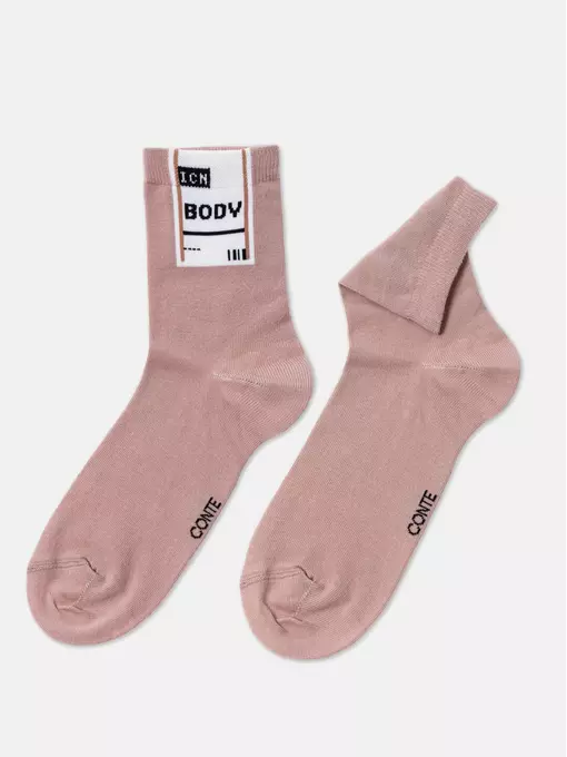 ​носки женские хлопковые happy 290 бежевый, 18С-227СП, 36-39 (23-25), CONTE ELEGANT,  - 4