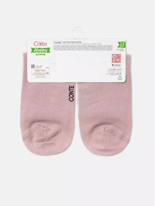 ​носки женские хлопковые happy 290 бежевый, 18С-227СП, 36-39 (23-25), CONTE ELEGANT,  - 7