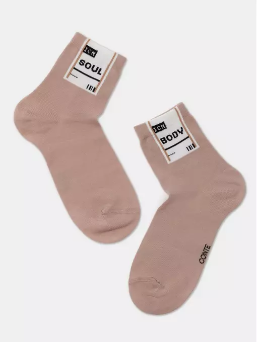 ​носки женские хлопковые happy 290 бежевый, 18С-227СП, 36-39 (23-25), CONTE ELEGANT,  - 3