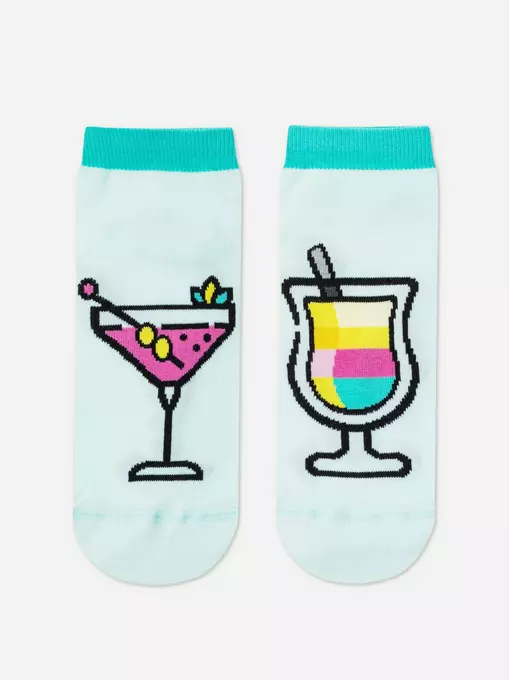 Носки женские хлопковые happy 247 бледно-бирюзовый, 19С-114СП, 36-39 (23-25), CONTE ELEGANT,  - 3