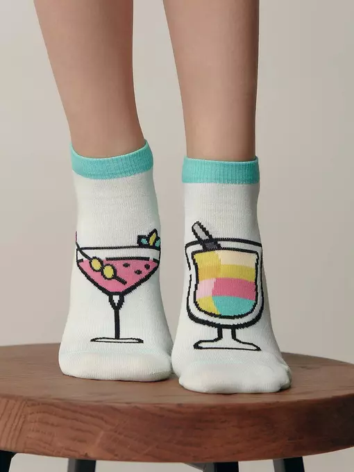 Носки женские хлопковые happy 247 бледно-бирюзовый, 19С-114СП, 36-39 (23-25), CONTE ELEGANT,  - 2