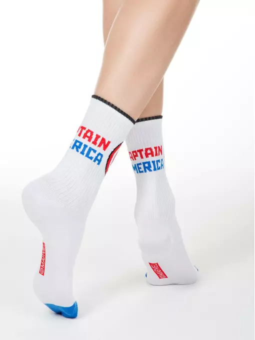 Носки женские удлиненные с рисунками ©marvel 176 белый, 19С-116СПМ, 36-39 (23-25), CONTE ELEGANT,  - 2