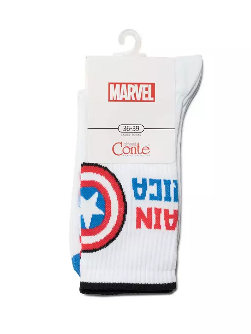 Носки женские удлиненные с рисунками ©marvel 176 белый, 19С-116СПМ, 36-39 (23-25), CONTE ELEGANT,  - 4