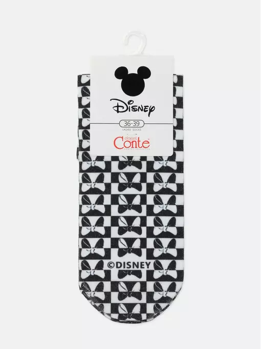 Укороченные женские носки с хлопком «black&white» ©disney 345 черный-белый, 21С-112СПМ, 36-39 (23-25), CONTE ELEGANT,  - 4