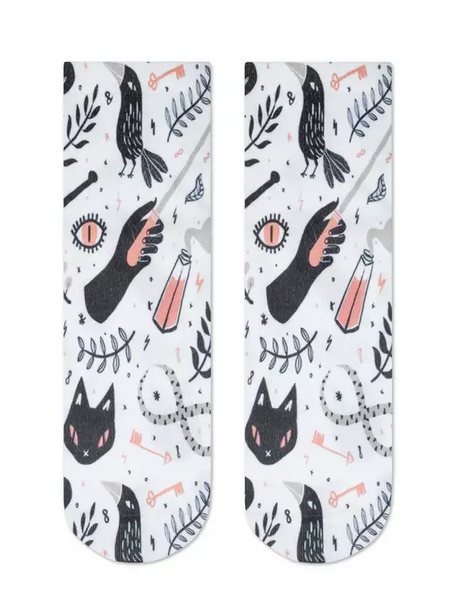 Носки женские хлопковые conte fantasy (короткие, печать) 330 белый, 21С-112/1СП, 36-39 (23-25), CONTE ELEGANT,  - 2