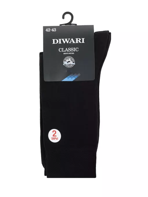 Носки мужские diwari classic (2 пары, с ложкой для обуви) 000 черный, 5С-08СП, 40-41 (25), DIWARI,  - 2