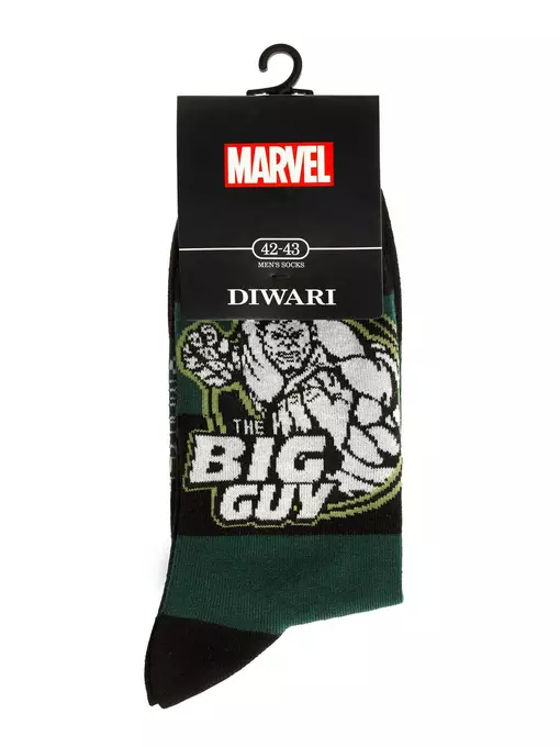 Носки мужские diwari ©marvel 062 темно-зеленый, 17С-140СПМ, 42-43 (27), DIWARI,  - 2