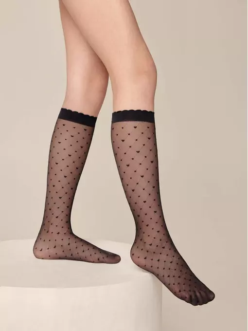 Гольфы детские в "сердечки" molly nero, 20С-118СП, 20, CONTE ELEGANT,  - 2