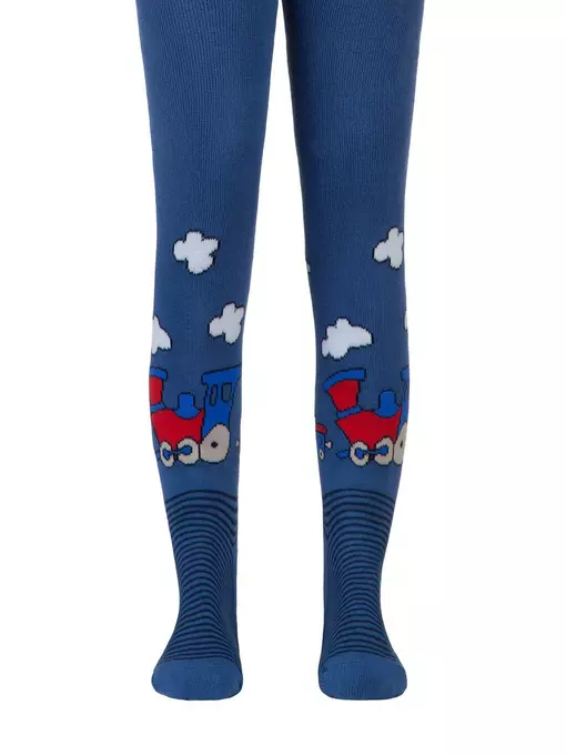 Детские колготки conte-kids sof-tiki (махровые внутри) с рисунками 226 джинс, 7С-38СП, 62-74 (12), CONTE-KIDS,  - 1