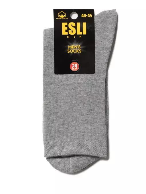 Хлопковые мужские носки esli 000 серый, 19С-145СПЕ, 43-45 (27-29), ESLI,  - 2