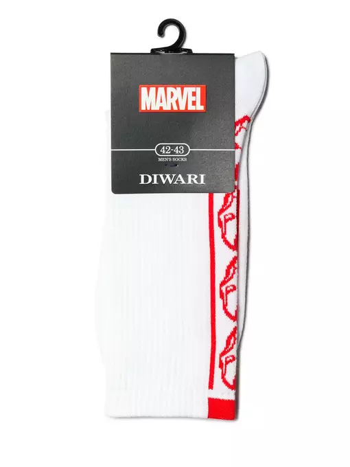Удлиненные мужские носки diwari с рисунками ©marvel 175 белый, 19С-222СПМ, 42-43 (27), DIWARI,  - 2