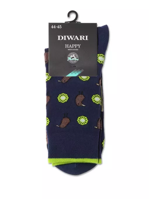 Хлопковые мужские носки happy с рисунком «киви» 136 темно-синий, 20С-37СП, 40-41 (25), DIWARI,  - 2