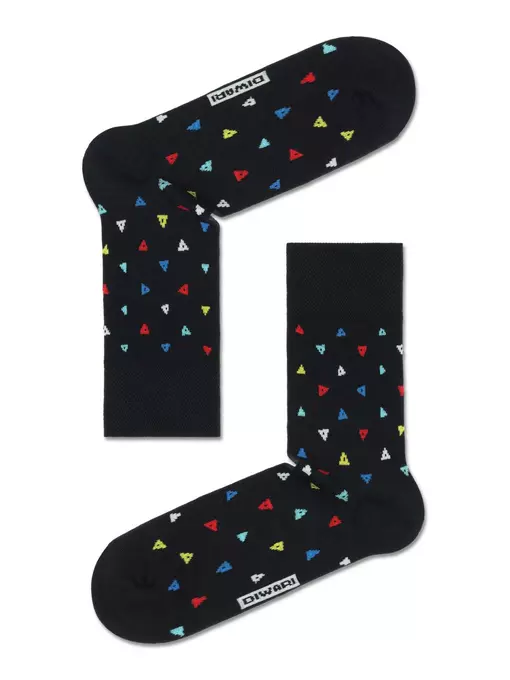 Хлопковые мужские носки happy с рисунком «треугольники» 138 темно-синий, 20С-37СП, 40-41 (25), DIWARI,  - 2
