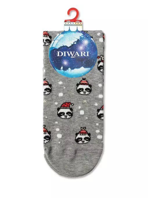 Носки мужские новогодние «xmas panda» diwari 518 серый, 20С-62СП, 42-45 (27-29), DIWARI,  - 2