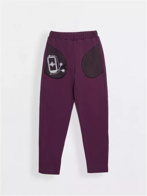 Веселые брюки для девочек с термоэффектом music joy plum, 18С-572ДТСП, 104,110-56, CONTE ELEGANT,  - 3