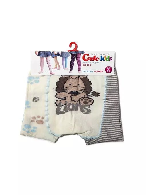 Колготки детские tip-top (весёлые ножки) 356 капучино-серый, 14С-79СП, 62-74 (12), CONTE-KIDS,  - 3
