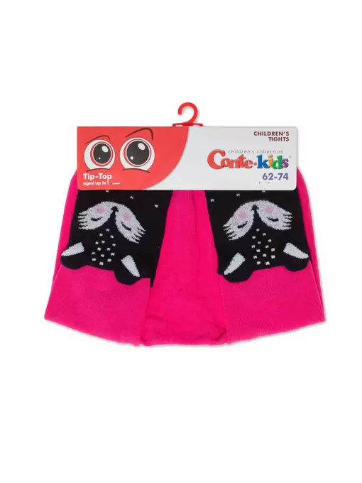 Колготки детские tip-top (мордашки) 573 черный-фуксия, 17С-60СП, 62-74 (12), CONTE-KIDS,  - 2