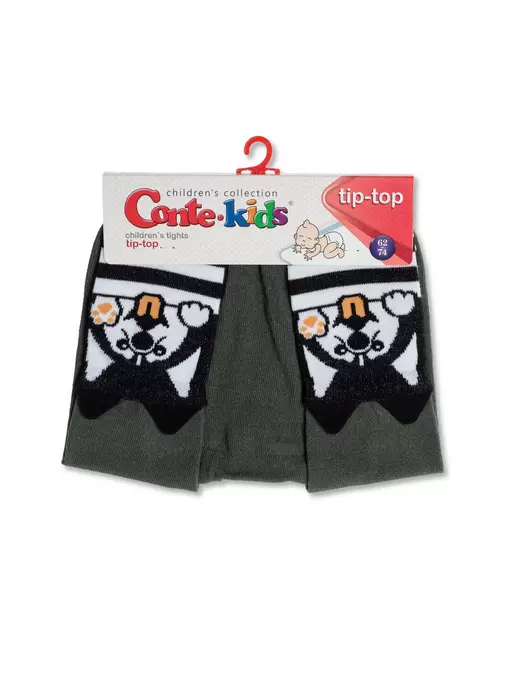 Колготки детские tip-top (мордашки) 560 хаки, 17С-60СП, 62-74 (12), CONTE-KIDS,  - 2