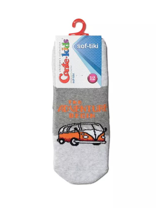 Теплые махровые детские носки sof-tiki с отворотом и антискользящей стопой 473 серый, 7С-62СП, 12, CONTE-KIDS,  - 2