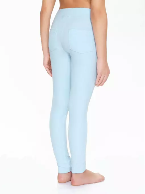 Джеггинсы для девочки с ярким рисунком из неоновых стразов rock star crystal blue, 18С-752ДТСП, 128,134-68, CONTE ELEGANT,  - 2